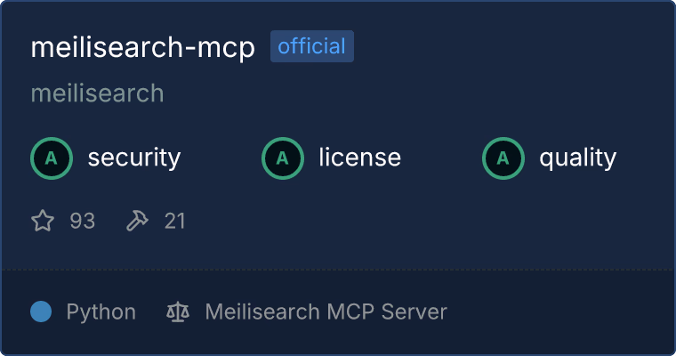 Github Repository Meilisearch Mcp