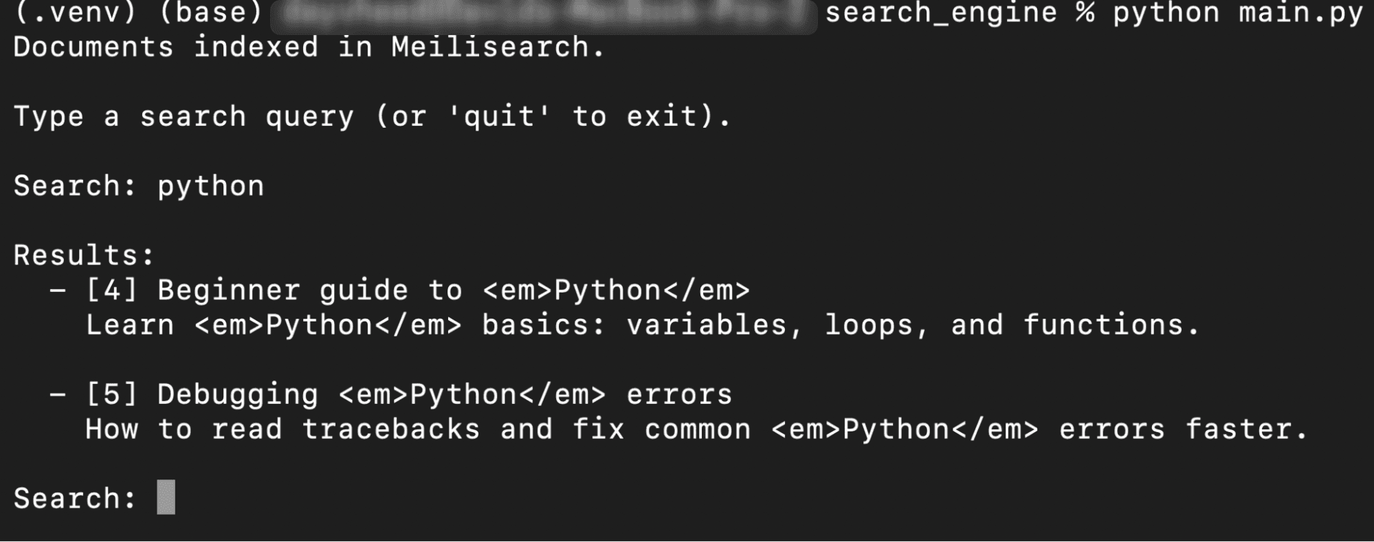 Search engine app search results for python.png