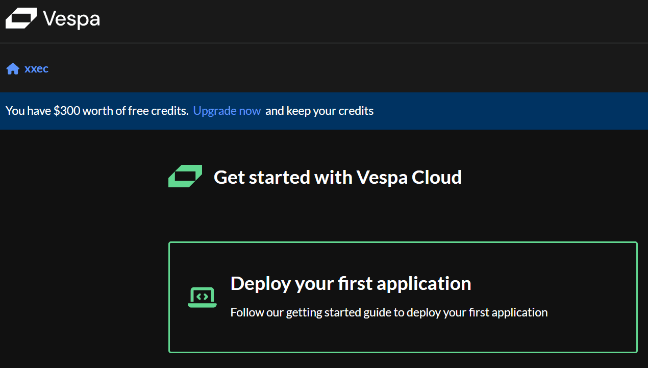 A screenshot from within the Vespa platform.